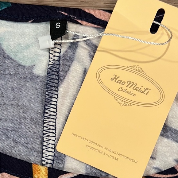 NWT Hao MeiLi Collection Cold Shoulder Hawaiian Tropical Dress w/Pockets - Picture 13 of 16